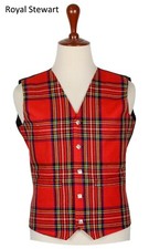 Argyle Waist Coat Vest Scottish Kilt Vest Royal stewart 5 Buttons Vest