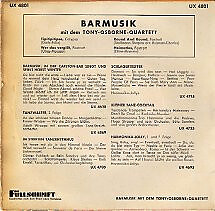 Vinyl Jazz Das Tony Osborne-Quartett Barmusik Dem Tony Osborne Quartett 7" EP - Picture 2 of 4