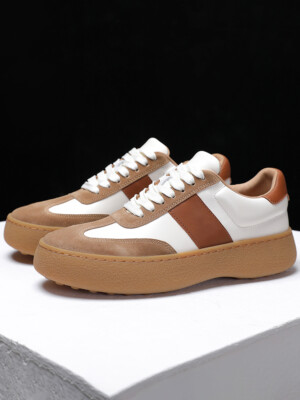 Tod's men's leather flat bottomed board shoes casual color blocking