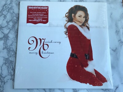 MARIAH CAREY - MERRY CHRISTMAS -URBAN OUTFITTERS RED/GREEN TRANSLUCENT VINYL-NEW