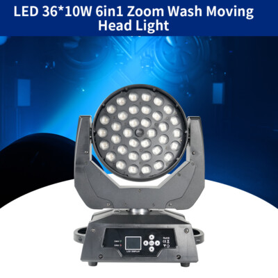 6in1 RGBWA+UV 36*18W Zoom Wash LED Moving Head Light for Nightclub Show Party