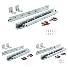 VEVOR 6 Pairs 15"/18"/21" Soft-Close Drawer Slides Bottom Mount Full Extension