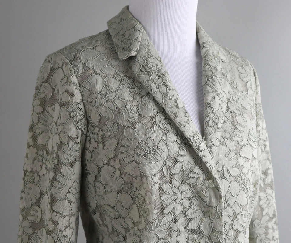 J.CREW коллекции $228 бежевый цветочный кружева с подкладкой свет Blazer куртка верхний размер 2 - Изображение 3 из 4