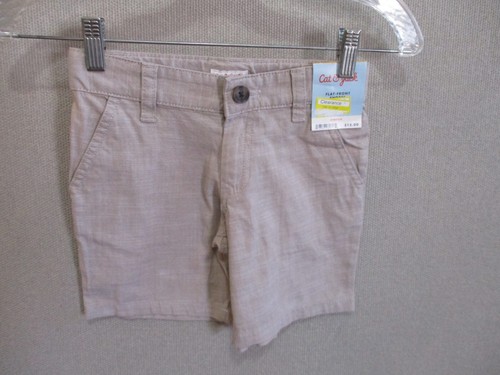 Cat & Jack Boys Chambray Shorts At the Knee Adjustable Waist Tan NWT - Picture 2 of 5