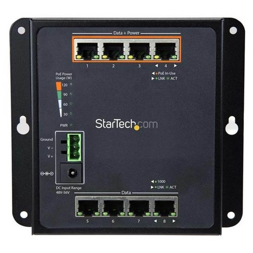 StarTech 8-Port (4x PoE +) GbE Switch, L2 Managed, Wall Mount - IES81GPOEW - Picture 3 of 4