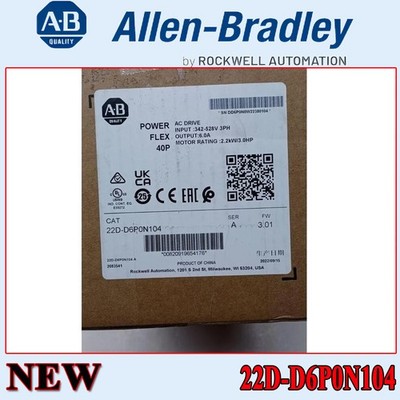 New NEW PLC 22D-D6P0N104 PowerFlex 40P-2.2 kW (3 HP) AC Drive Ship From US