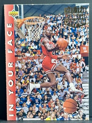 1992-93 Upper Deck In Your Face Michael Jordan #453 NBA Slam Dunk Championship