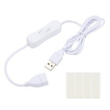 1M USB Male to Female Extension Cord with ON/Off Switch with Tape White