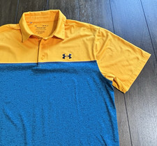 Teal Orange Under Armour The Playoff Polo Golf Shirt Men's Size L Large