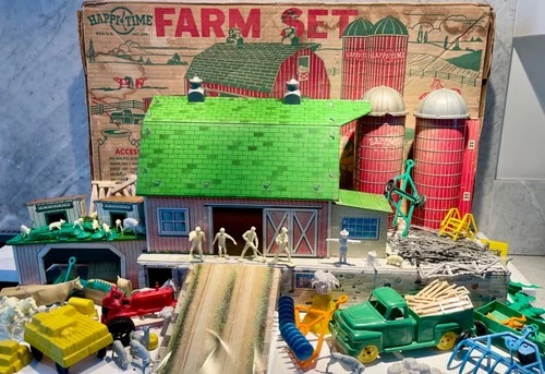 RARE! MARX HAPPI TIME SEARS TIN LITHO FARM SET W/BOX #3951