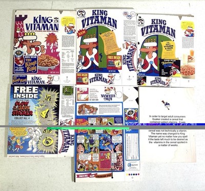 6~ RARE General Foods KING VITAMAN Cereal Foam-Backed Cereal City USA Placards