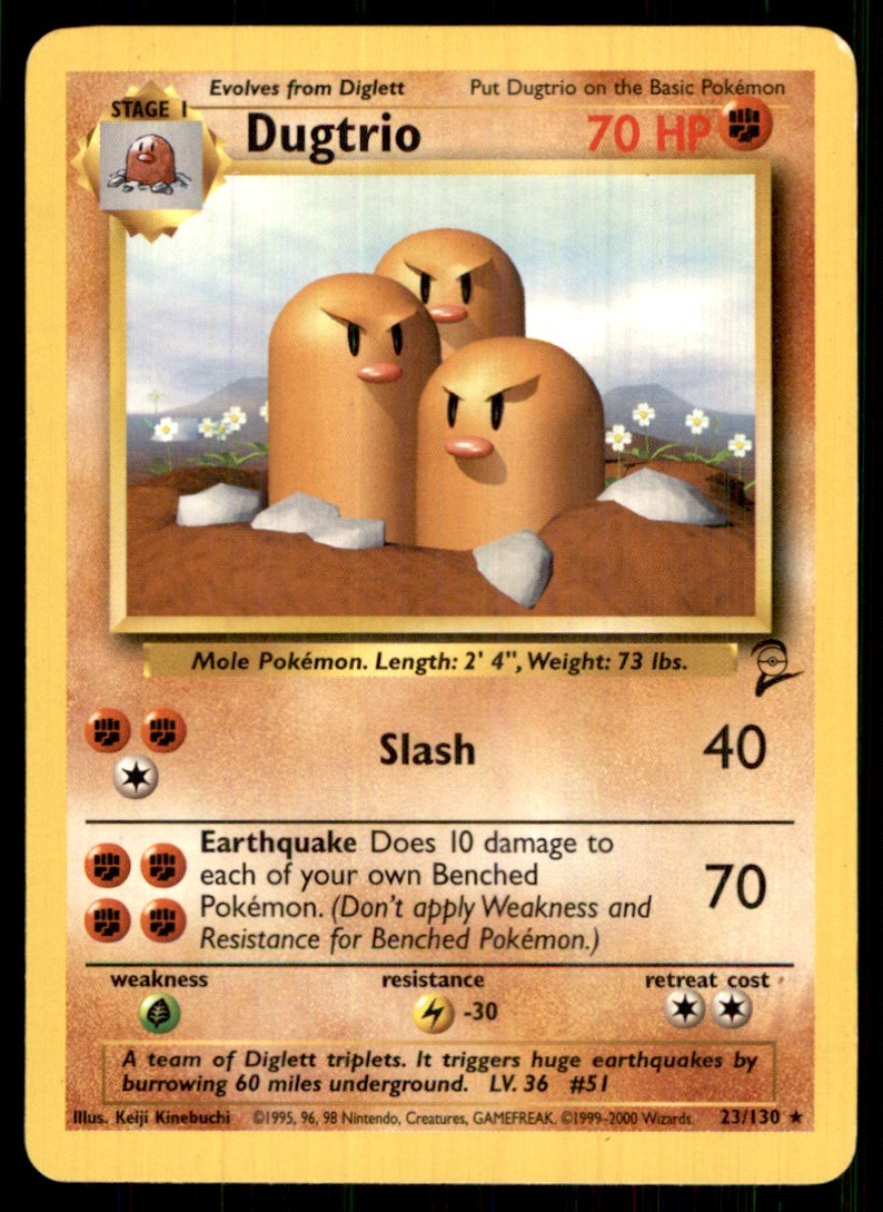2000 Base Set 2 Dugtrio Stage 1/Rare #23