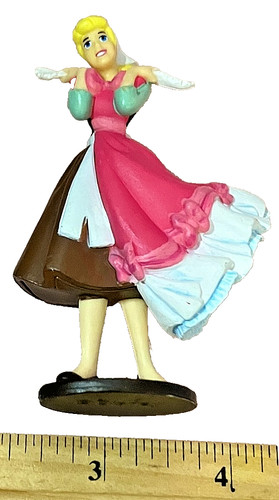 Disney's Cinderella in Rags + Dress 3.5” Cake Topper + Toy Figurine