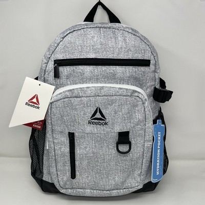 Reebok 18  Laptop Backpack Light Heather Gray & Black Unisex School Travel Work