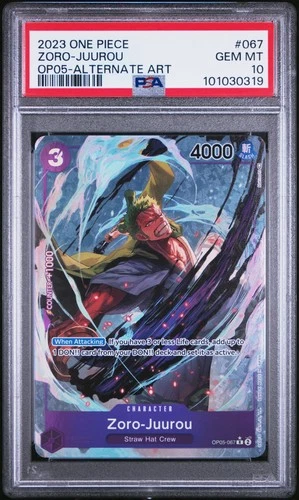 2023 ONE PIECE OP05-AWAKENING OF THE NEW ERA #067 ZORO-JUUROU ALT ART PSA 10