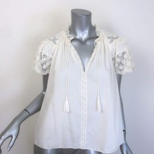 Ulla Johnson Elsie Crochet Lace-Sleeve Tassel...