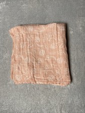 Aden  Anais Peach Color Floral Baby Blanket White Flowers Muslin Cotton Swaddle