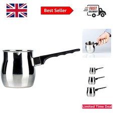 Café Ole Turkish Coffee Pot - 6oz Ibrik Style Stainless Steel Maker in Silver