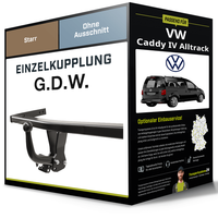 Starre AnhäNgerkupplung für VW Caddy IV Alltrack 15- Typ Saa/Sab G.D.W. NEU