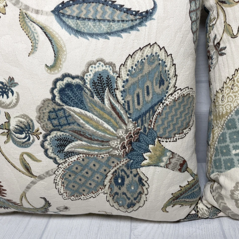 Juego de 2 Almohadas Perfectas Beige Buscadores Guardianes Azul Francés Almohadas Jacobeas Foto 3 de 4