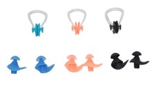 Ruwado 3 Pairs Nose Clips and Ear 3 pair (Pack of 1), Black, Orange, Blue