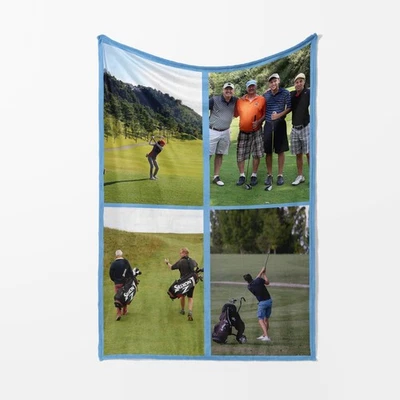 GIFTIMIZED Blanket Photo Text Personalised Upload Soft Warm Fleece Memory Throw Decor Gift