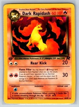 Dark Rapidash 1st Edition Uncommon Team Rocket 44/82 NM
