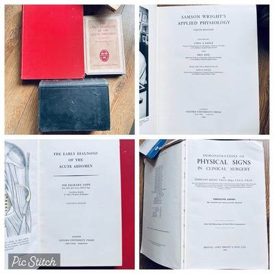 Vintage Medical Book Bundle x3 Bailey Cope Clinical Surgery Acute Abdomen 1960s