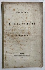 Statuten der Liedertafel zu Erlangen Vereinsordnung 1862