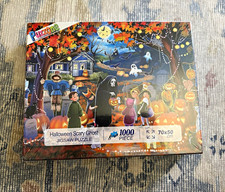 Puzzlone Halloween Scary Ghost 1000-Piece Interlocking Cardboard Puzzle 70x50cm