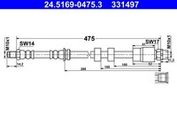 Bremsschlauch Vorne Ate 245169 04753 FüR BMW