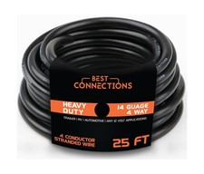 4 Way Trailer Wire 25 Feet   Heavy Duty 14 Gauge 4 Conductor Insu... Fas