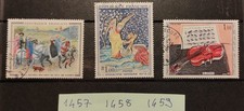 lot  timbres   france année  1965 oblitérés  n°1457 1458 1459