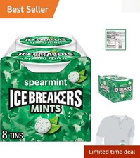 Convenient Mint Tins: 8 Count of 1.5 oz Sugar-Free Spearmint Mints for Gifting