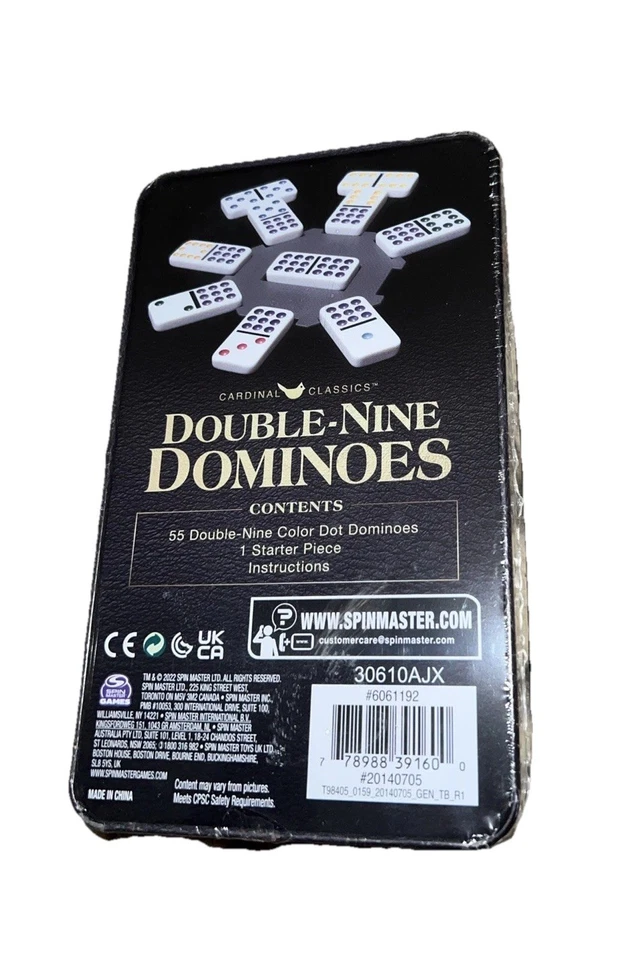 Cardinal Classics DOUBLE-NINE DOMINOES in Tin NEW SEALED! - Image 2 of 2