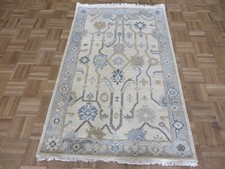 3'2 x 5 Hand Knotted Ivory Modern Oushak Oriental Rug G16791
