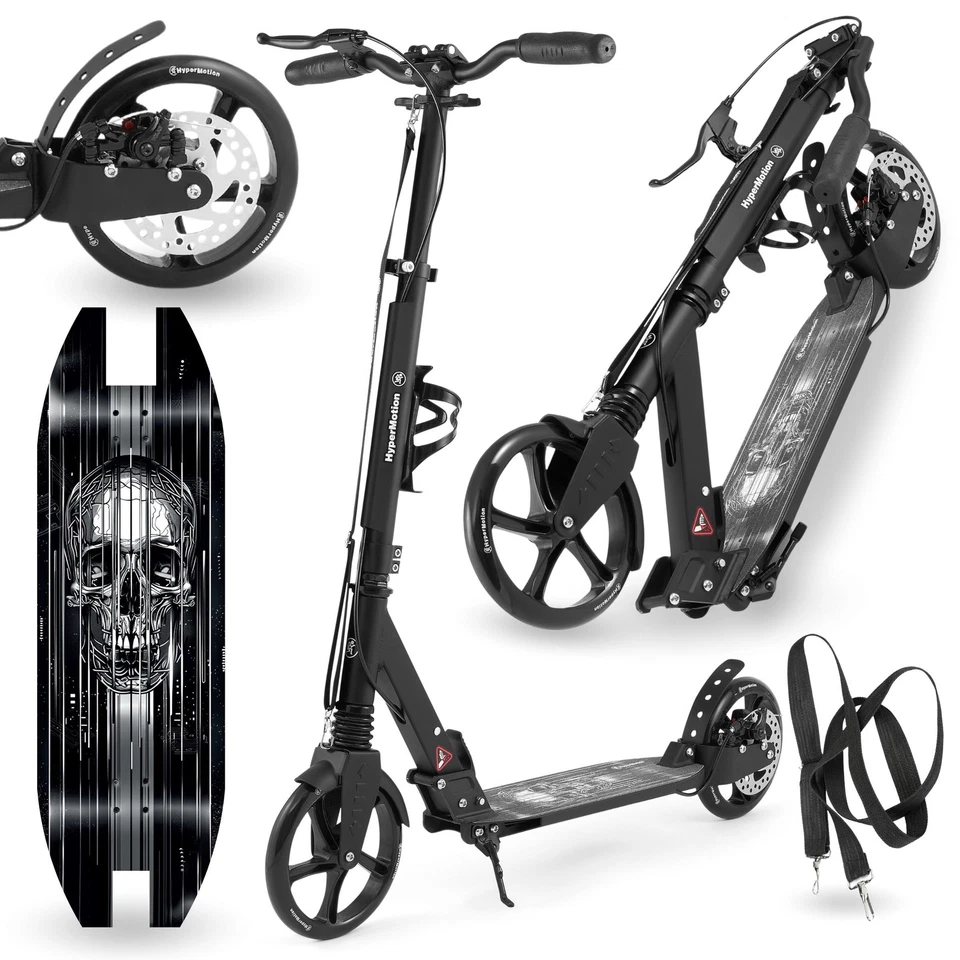 Trottinette Ado Adulte jusqu'à 100kg- 2 amortisseurs, Pliable- Aluminium- ABEC-7 - Photo 1/4