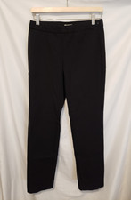 J Jill Precision Stretch Pants Women 4 Black Slim Ankle Length Side Zip Mid Rise