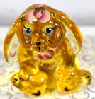 Fenton Deep YELLOW Hand Painted BUNNY Figurine 3.25" VERY SWEET!