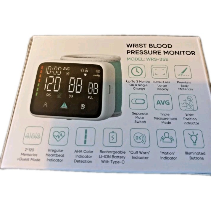 Wrist Blood Pressure Monitor – Dual User | Rechargeable | LED Disp