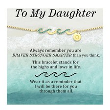 Daughter in Law Gifts, Stocking Stuffers for Her O Letter Bracelet for Women Gif