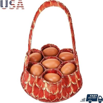 Egg Gathering Basket Chickens W/ 7 Deep Pockets Durable Canvas Collection Bag US