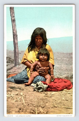 #ad Vintage Apache Mother and Child Postcard by Detroit Publishing Co. $3.00