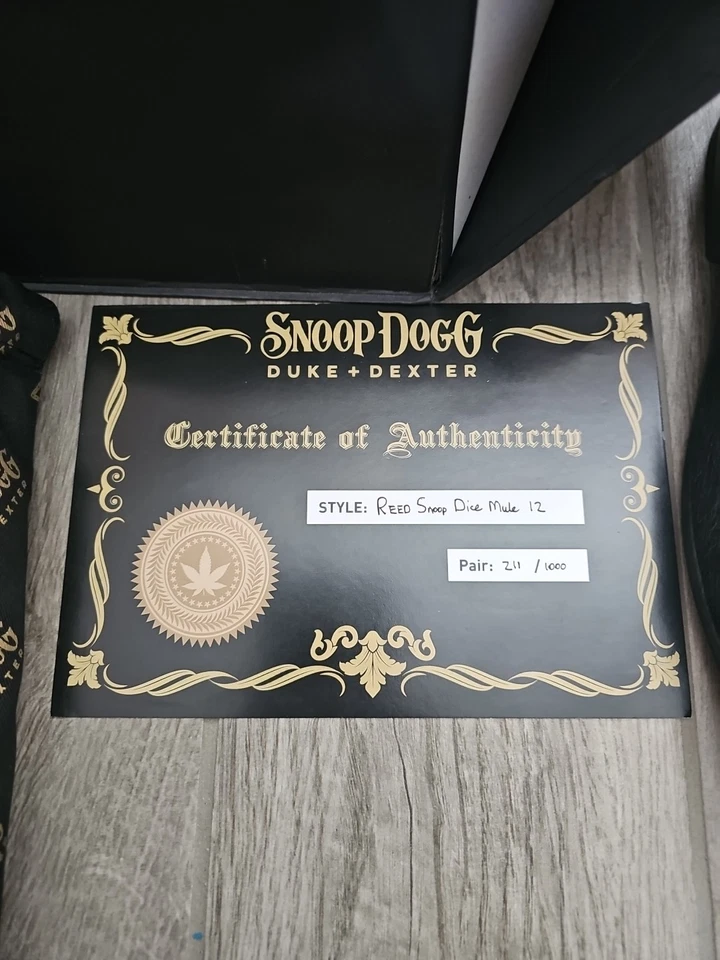 LTD Raro Snoop Dog Duke & Dexter Mulas Negras Diapositivas Vegas Dados EE. UU. 12 #211/1000 Foto 2 de 4