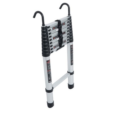 Telescoping Ladder Aluminum 12.5 FT Telescopic Ladder with Hooks & Stabilizer