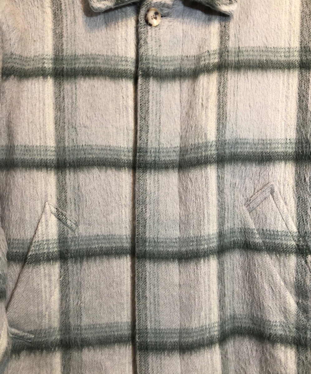 AURALEE SURI ALPACA SHAGGY CHECK JACKET Size: 3 Green Men AURALEE SURI ALPACA SHAGGY CHECK JACKET Size: 3 Green Men