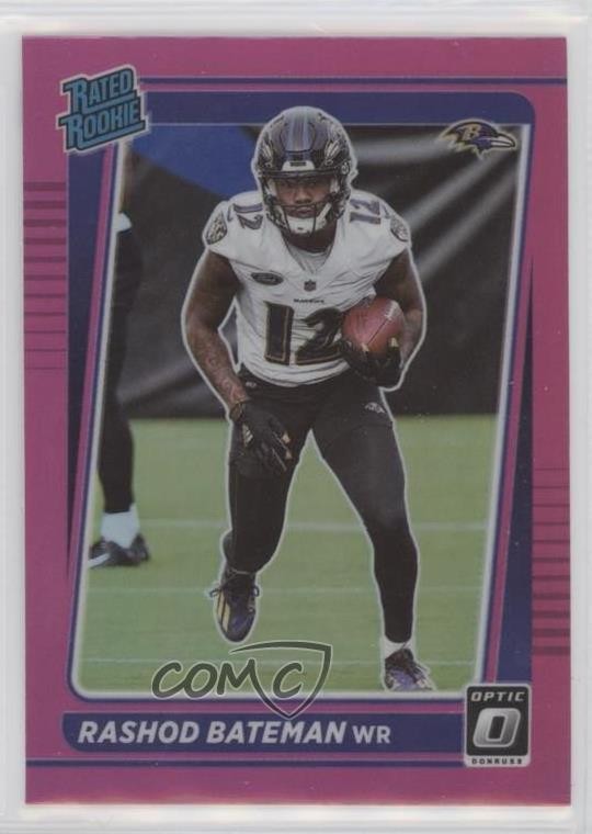 2021 Panini Donruss Optic Rated Pink Prizm Rashod Bateman #210 Rookie RC 0z19