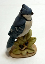 Vintage Blue Jay Bird Figurine &ndash; Bisque Porcelain or Bone China