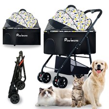 4 Wheels Pet Stroller 4 in 1 Pet Stroller with Detachable Carrier for Small ...
