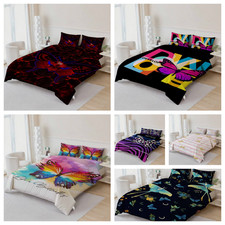 3D Butterfly Watercolor Letter Colorful Quilt Cover Duvet Cover Comforter set